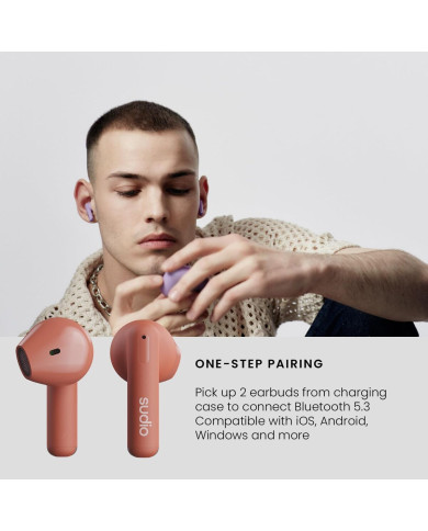 In-ear Bluetooth Headphones Sudio A1 True Wireless Orange