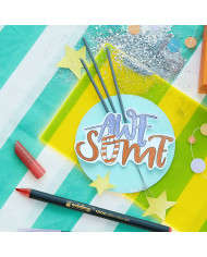 Set of Felt Tip Pens Edding 1200 Multicolour Cake Glitter 4 Pieces