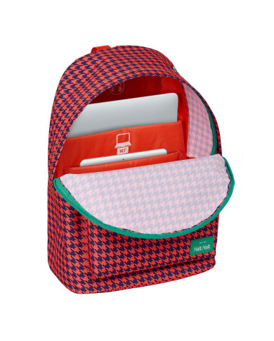 Laptop Backpack Nait Nait Pata de gallo coral Coral 31 x 41 x 16 cm