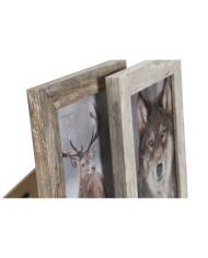Photo frame Home ESPRIT White Natural Crystal polystyrene Scandinavian 19,5 x 2 x 24,5 cm (2 Units)