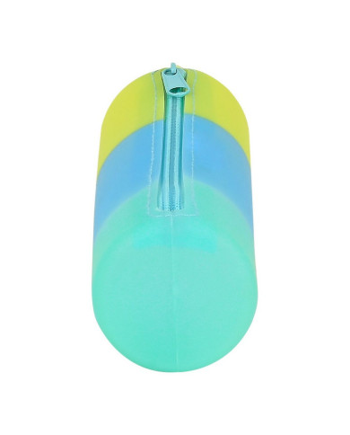 Cylindrical School Case Safta Blue Green Yellow (20 x 5 x 5 cm)