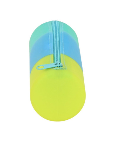 Cylindrical School Case Safta Blue Green Yellow (20 x 5 x 5 cm)