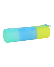 Cylindrical School Case Safta Blue Green Yellow (20 x 5 x 5 cm)