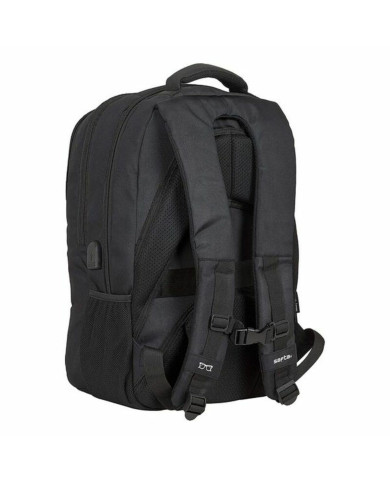 Rucksack for Laptop and Tablet with USB Output Safta 15,6'' Black 30 x 43 x 16 cm