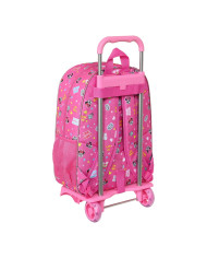School Rucksack with Wheels Minnie Mouse Lucky Pink 33 x 42 x 14 cm