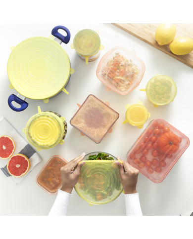 Set of 10 Reusable and Adjustable Kitchen Lids Lilyd InnovaGoods