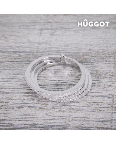 Hûggot Three 925 Sterling Silver Ring with Zircons