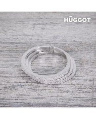 Hûggot Three 925 Sterling Silver Ring with Zircons