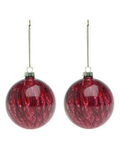 Christmas Baubles (2 pcs) 113572 Brown Red 8 cm (2 Units)
