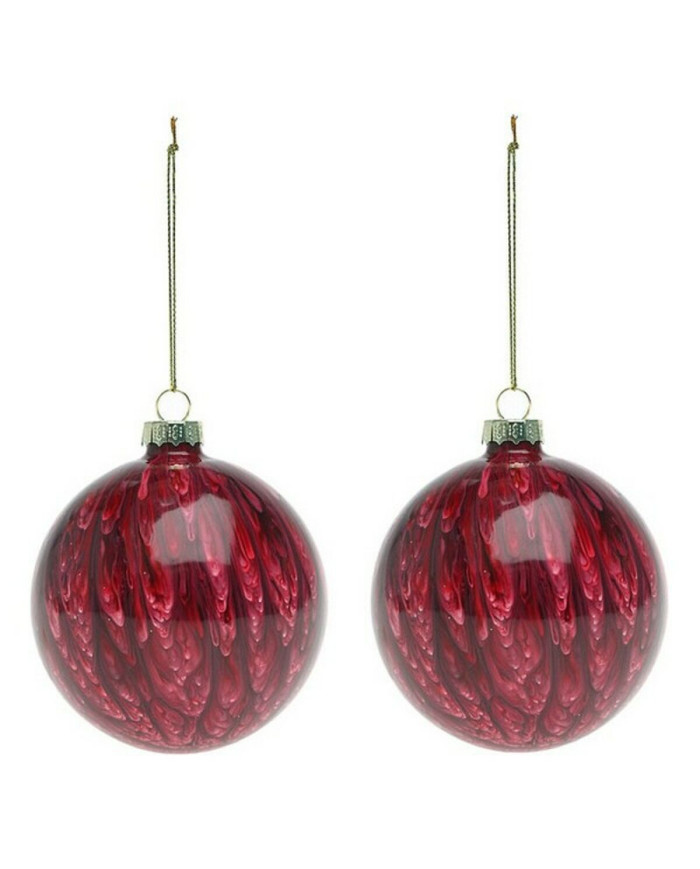 Christmas Baubles (2 pcs) 113572 Brown Red 8 cm (2 Units)