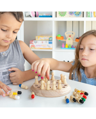 Wooden Memory Chess Taeda InnovaGoods 26 Pieces