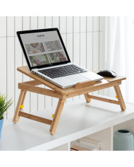 Bamboo Folding Side Table Lapwood InnovaGoods