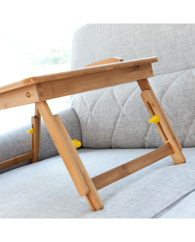 Bamboo Folding Side Table Lapwood InnovaGoods