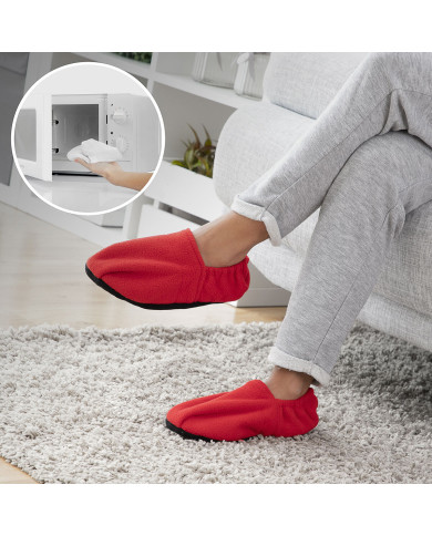 Microwavable Heated Slippers InnovaGoods Red