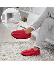 Microwavable Heated Slippers InnovaGoods Red