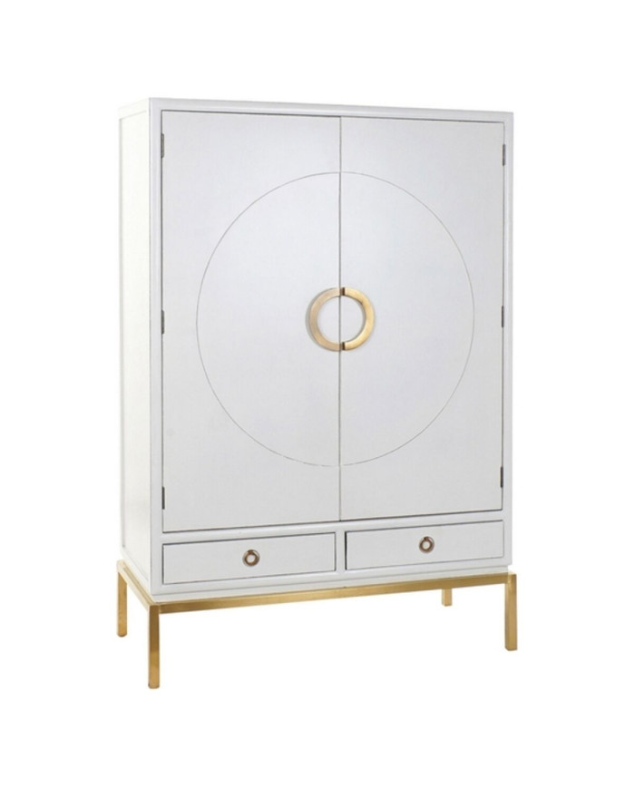 Cupboard DKD Home Decor White Golden Metal Poplar 120 x 50 x 175 cm
