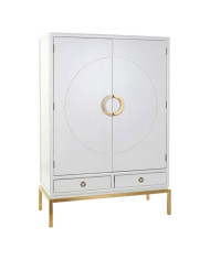 Cupboard DKD Home Decor White Golden Metal Poplar 120 x 50 x 175 cm