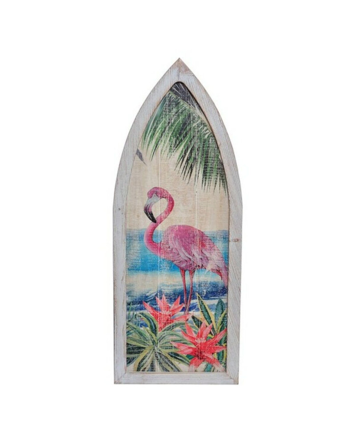 Wall Decoration DKD Home Decor Wood Pink flamingo Tropical