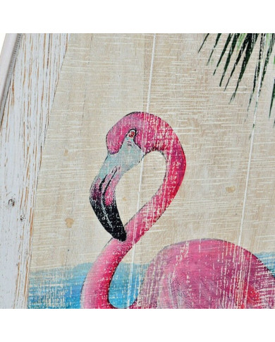 Wall Decoration DKD Home Decor Wood Pink flamingo Tropical