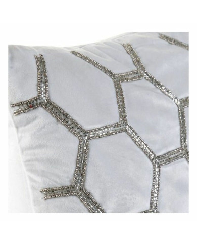 Cushion DKD Home Decor Velvet Geometric (45 x 45 cm)