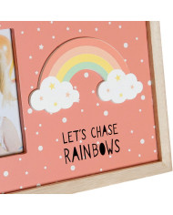 Photo frame DKD Home Decor Rainbow Pink White Children's MDF Wood (25 x 1 x 16 cm) (2 Units)