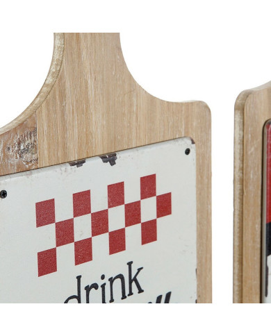 Hat stand DKD Home Decor Red Wood Metal (2 pcs) (21 x 5 x 45 cm)