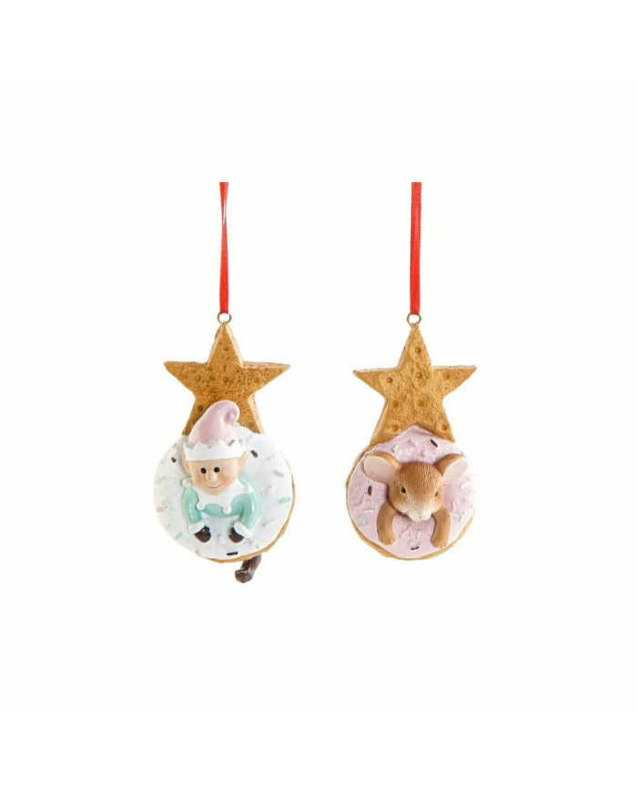 Hanging decoration DKD Home Decor Christmas Resin (2 pcs) (5.5 x 5 x 9 cm)