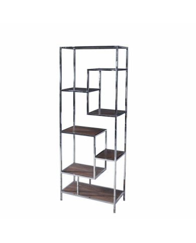 Shelves DKD Home Decor Silver Steel MDF Wood (80 x 40 x 200 cm)