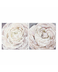 Canvas DKD Home Decor Canvas MDF Wood 80 x 3 x 80 cm Flower