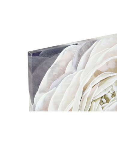 Canvas DKD Home Decor Canvas MDF Wood 80 x 3 x 80 cm Flower