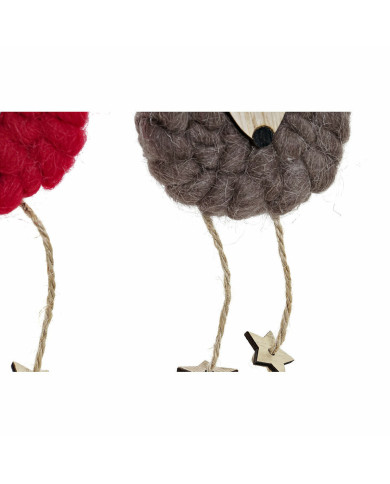 Christmas bauble DKD Home Decor Polyester Wood Reindeer (3 pcs) (8 x 3 x 26 cm)