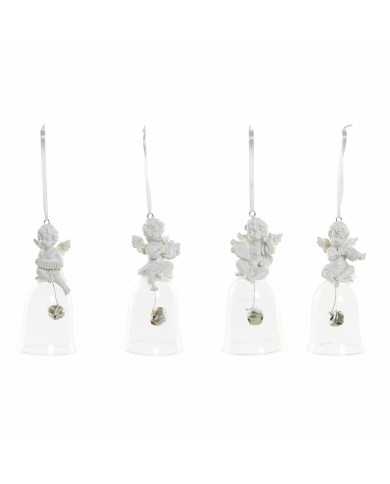 Christmas bauble DKD Home Decor Resin Crystal Angel (4 pcs) (5 x 5 x 10.5 cm)