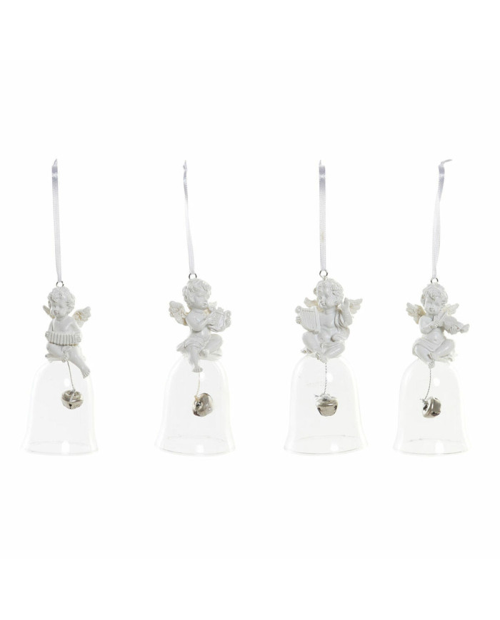 Christmas bauble DKD Home Decor Resin Crystal Angel (4 pcs) (5 x 5 x 10.5 cm)