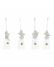 Christmas bauble DKD Home Decor Resin Crystal Angel (4 pcs) (5 x 5 x 10.5 cm)