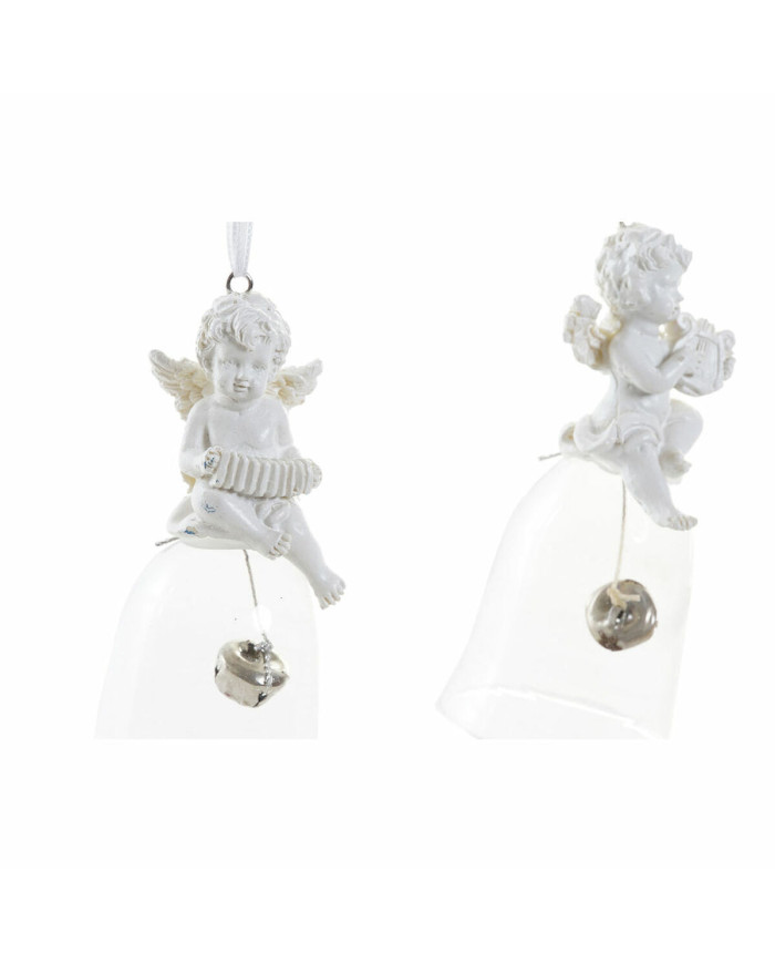 Christmas bauble DKD Home Decor Resin Crystal Angel (4 pcs) (5 x 5 x 10.5 cm)