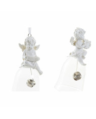 Christmas bauble DKD Home Decor Resin Crystal Angel (4 pcs) (5 x 5 x 10.5 cm)