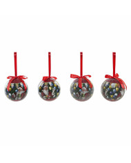 Christmas Baubles DKD Home Decor Father Christmas PVC (7 pcs) (7.5 x 7.5 x 12 cm)
