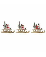 Christmas bauble DKD Home Decor Wood Father Christmas (14 x 6 x 13 cm) (3 pcs)