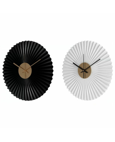 Wall Clock DKD Home Decor White Black White/Black Iron Plastic Modern 30 x 4 x 30 cm (2 Units)