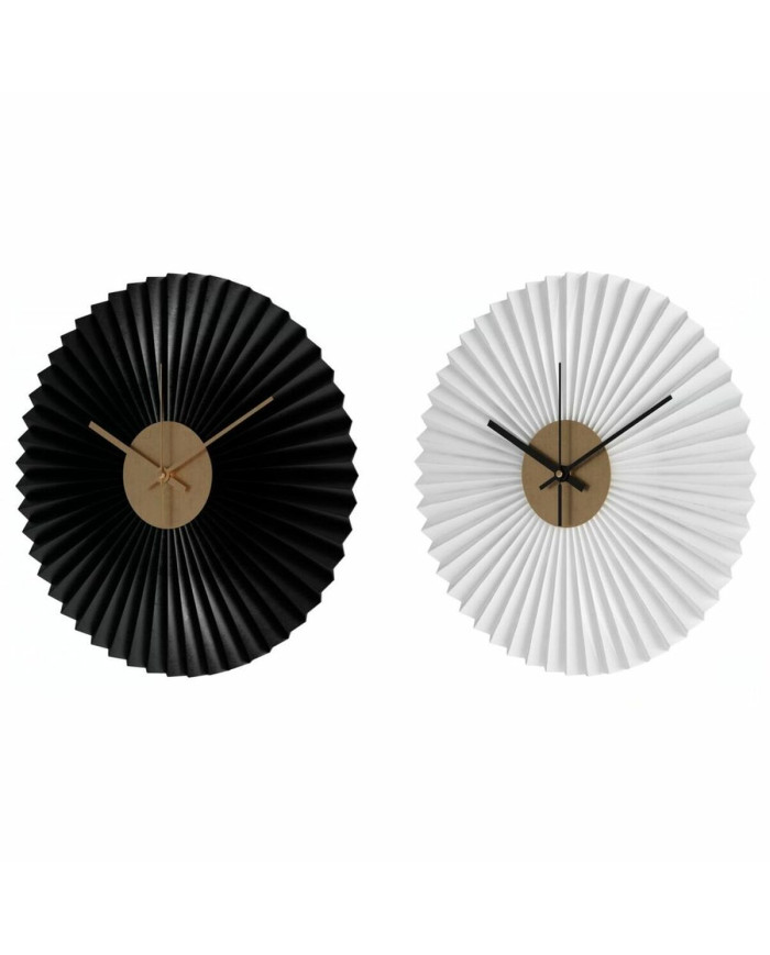 Wall Clock DKD Home Decor White Black White/Black Iron Plastic Modern 30 x 4 x 30 cm (2 Units)