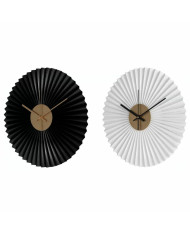 Wall Clock DKD Home Decor White Black White/Black Iron Plastic Modern 30 x 4 x 30 cm (2 Units)