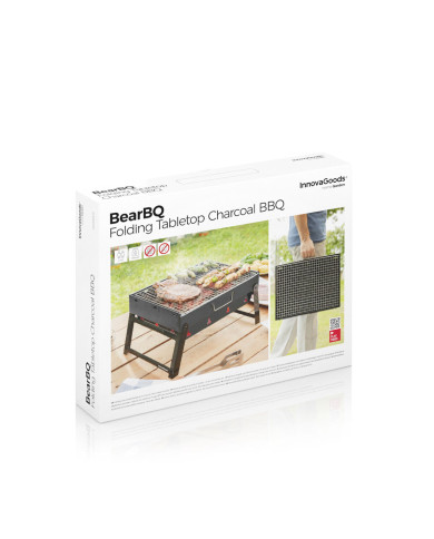 Folding Portable Barbecue for use with Charcoal BearBQ InnovaGoods