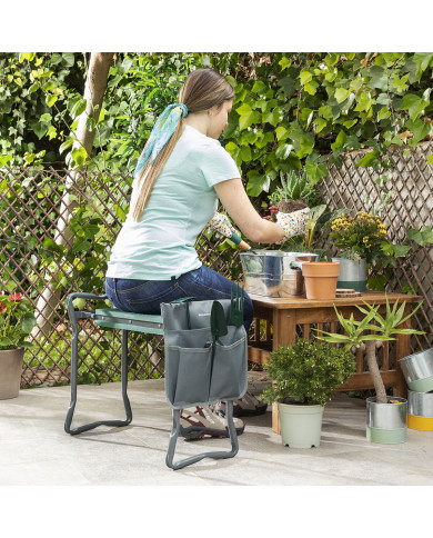 3-in-1 Folding Garden Seat with Bag for Tools Situl InnovaGoods