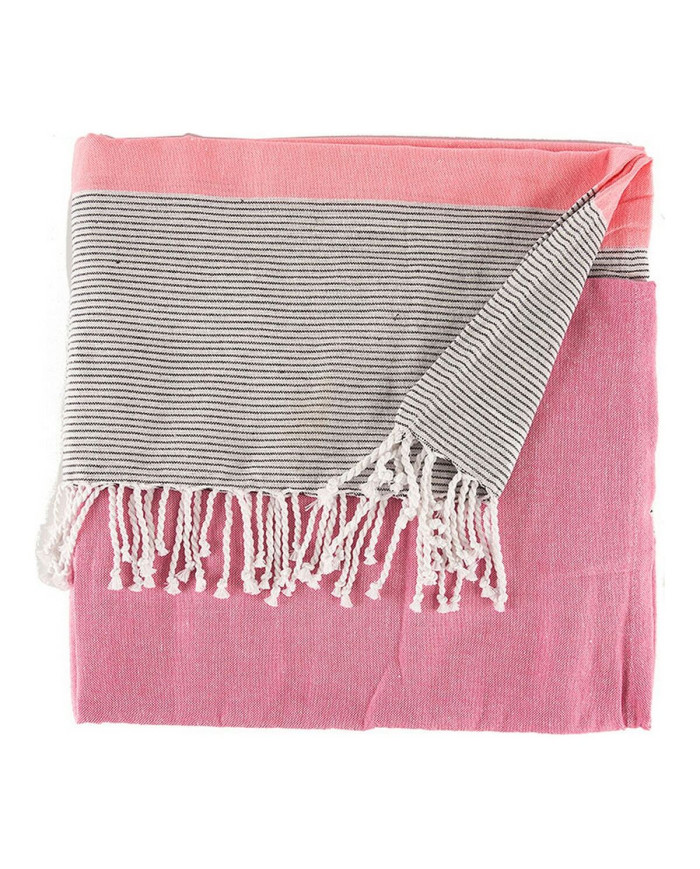 Multipurpose throw Gift Decor Pink 160 x 200 cm 40 x 9 x 8 cm Stripes