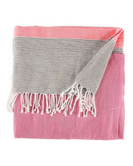 Multipurpose throw Gift Decor Pink 160 x 200 cm 40 x 9 x 8 cm Stripes
