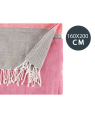 Multipurpose throw Gift Decor Pink 160 x 200 cm 40 x 9 x 8 cm Stripes