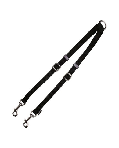 Coupling for 2-dog lead Gloria Black (1.6 x 35-56 cm) (1.6 x 35-56 cm)