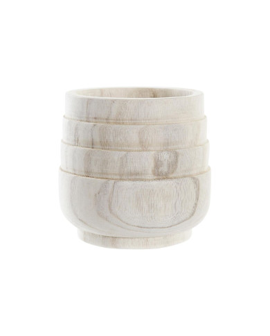 Planter DKD Home Decor Brown Natural Squared Boho 17 x 17 x 16 cm