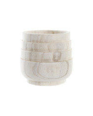 Planter DKD Home Decor Brown Natural Squared Boho 17 x 17 x 16 cm