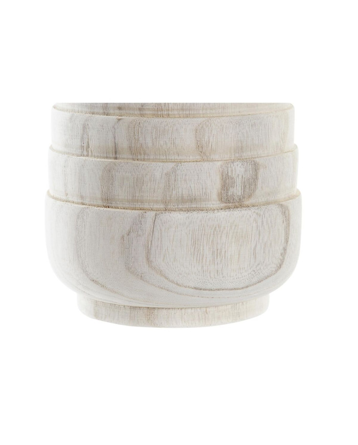 Planter DKD Home Decor Brown Natural Squared Boho 17 x 17 x 16 cm